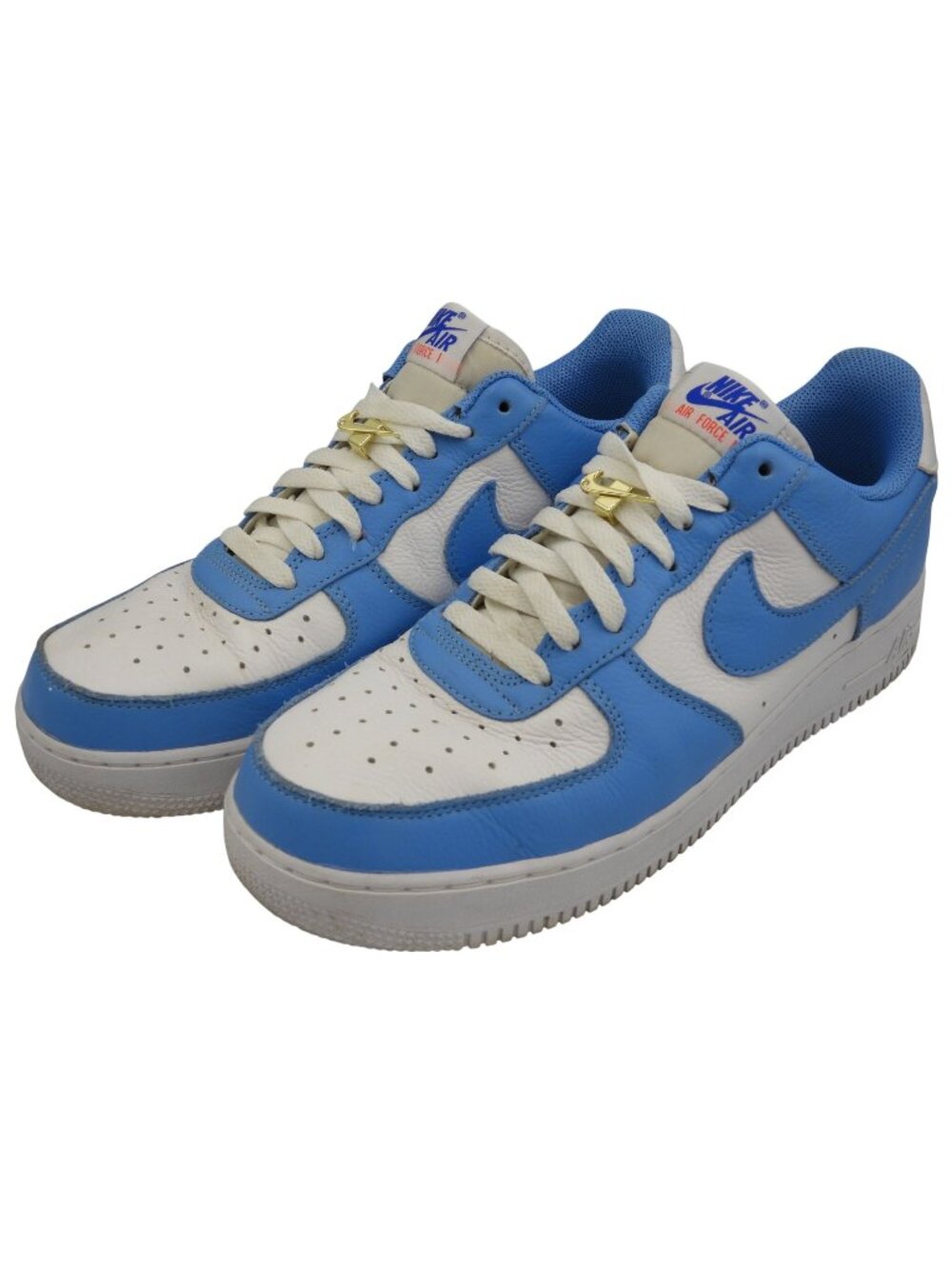 Nike ID Air Force 1 UNC University Blue Patent Leather Sneakers Shoes Size 10.5